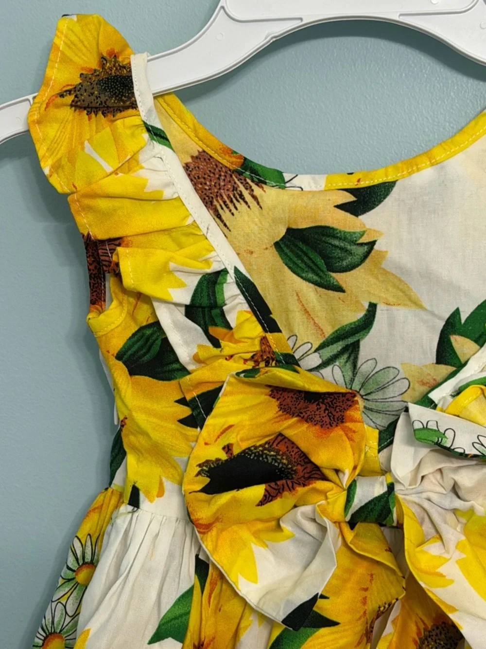 NWT Happy Rose Toddler Girl Size 2 Sleeveless Ruffle Sunflower Dress - Picture 6 of 10